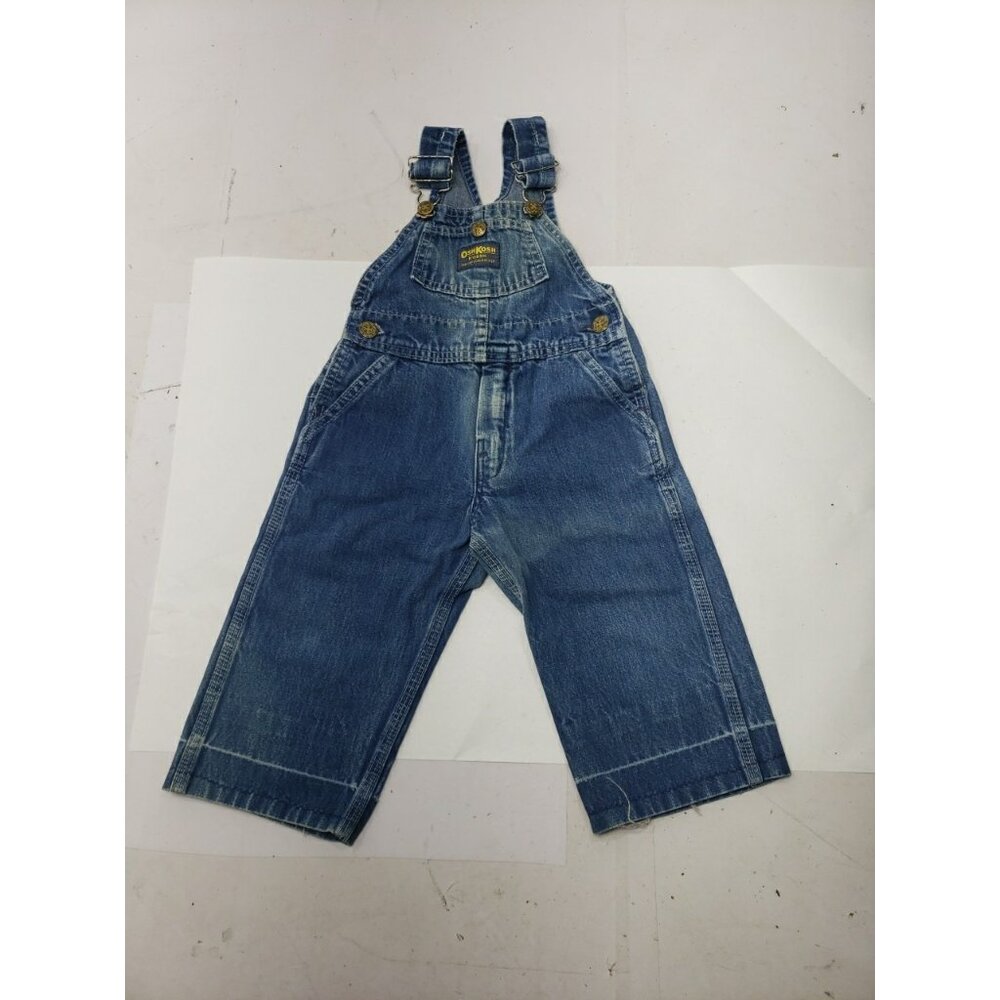 Vintage OshKosh B'Gosh Jean Overalls Size 18-24? Months Blue Vestbak Denim Baby
